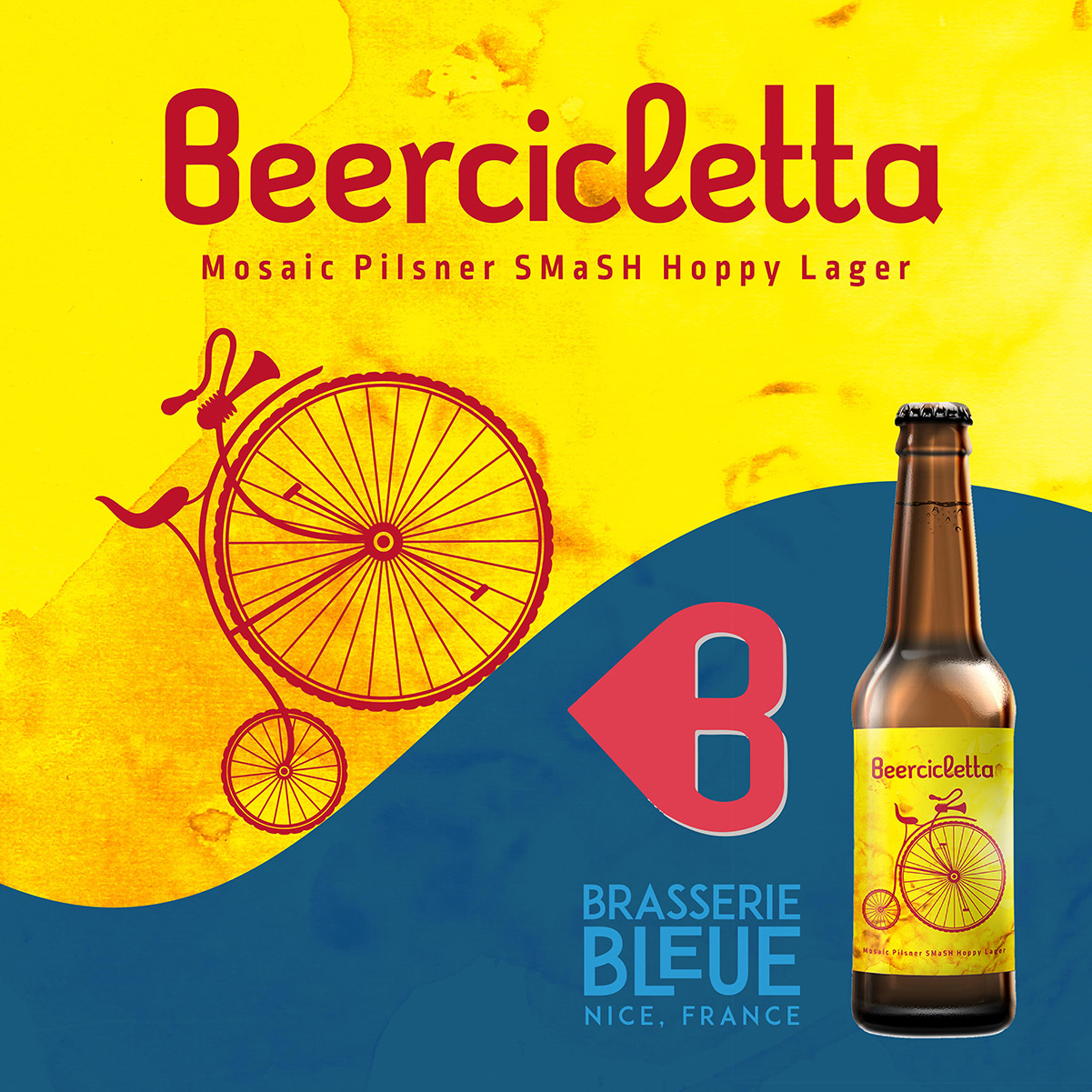 SMaSH hoppy lager brass&eacute;e par La Brasserie Bleue et Bicicletta Shop