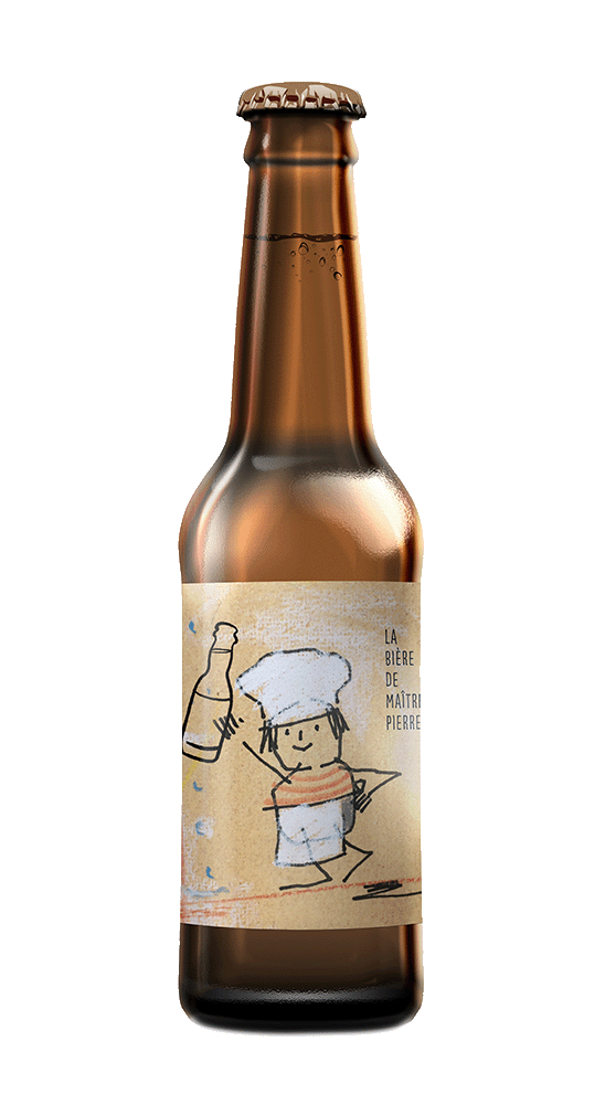 &eacute;tiquette bi&egrave;re blonde au pain du boulanger Ma&icirc;tre Pierre