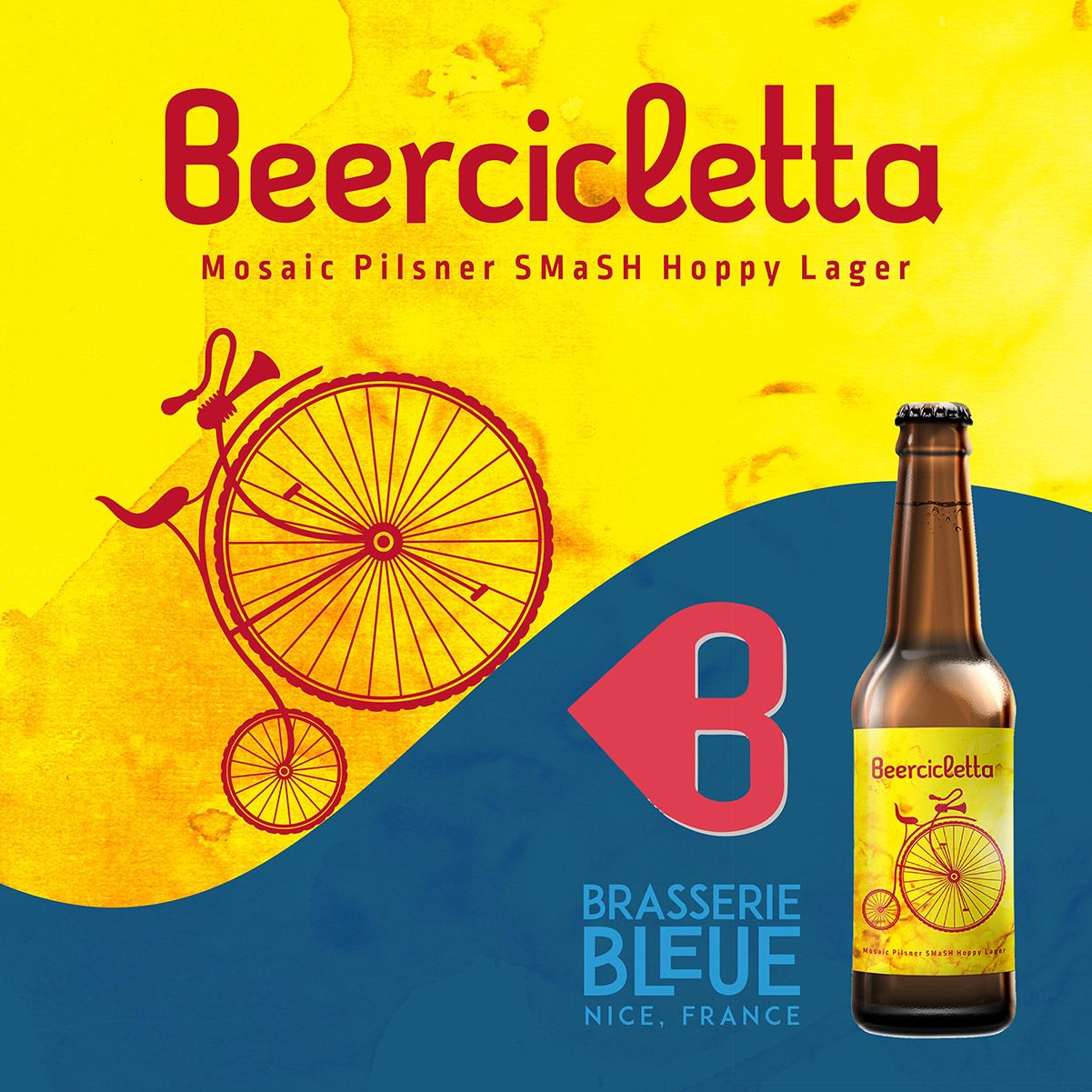 SMaSH hoppy lager brassée par La Brasserie Bleue et Bicicletta Shop